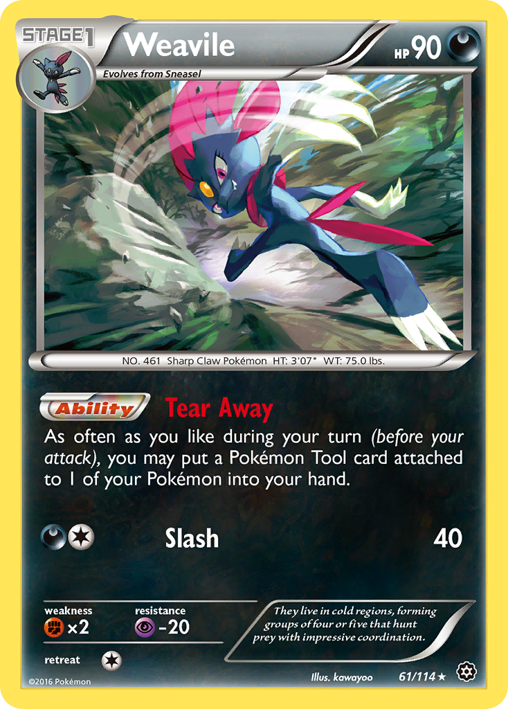 Weavile (61/114) [XY: Steam Siege] | Dumpster Cat Games