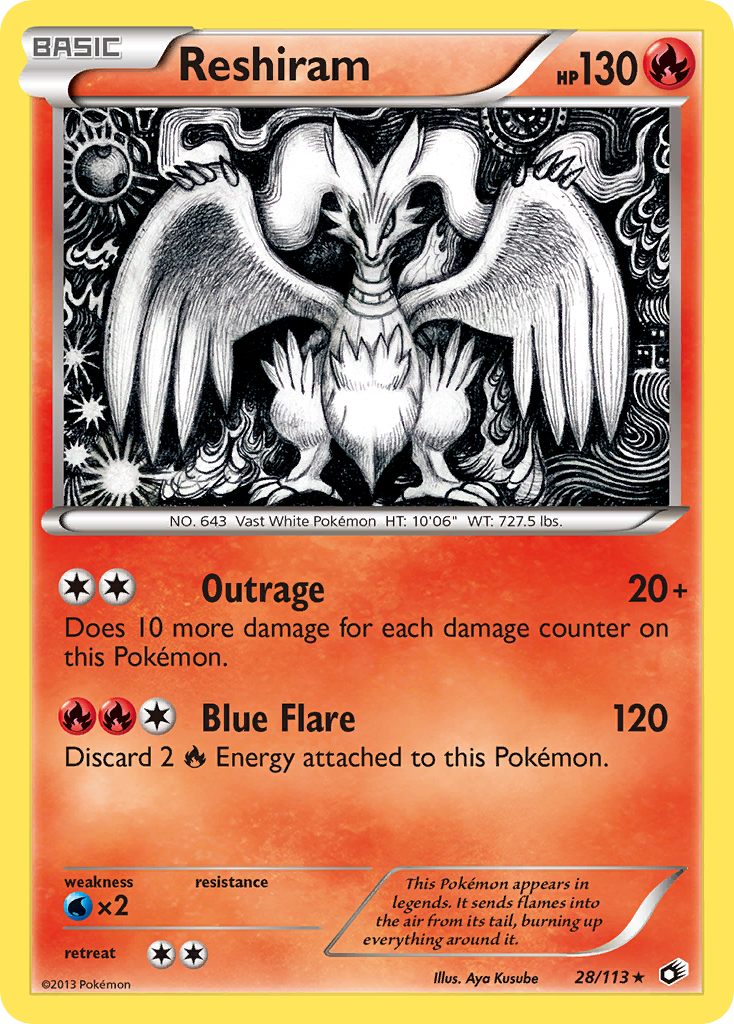 Reshiram (28/113) [Black & White: Legendary Treasures] | Dumpster Cat Games