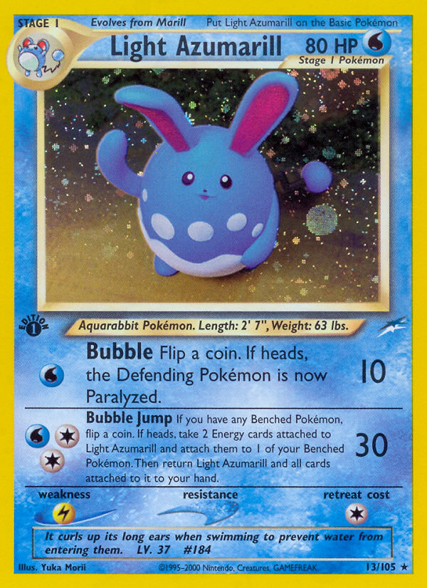 Light Azumarill (13/105) [Neo Destiny 1st Edition] | Dumpster Cat Games