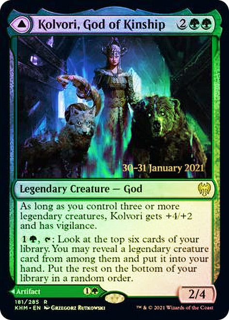 Kolvori, God of Kinship // The Ringhart Crest   [Kaldheim Prerelease Promos] | Dumpster Cat Games