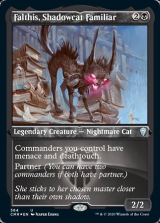 Falthis, Shadowcat Familiar (Foil Etched) [Commander Legends] | Dumpster Cat Games